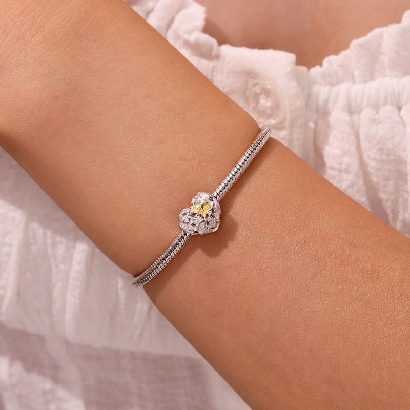 Ginkgo Leaves Heart Charm