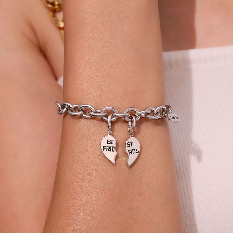 Best Friend Left Heart Clasp Charm
