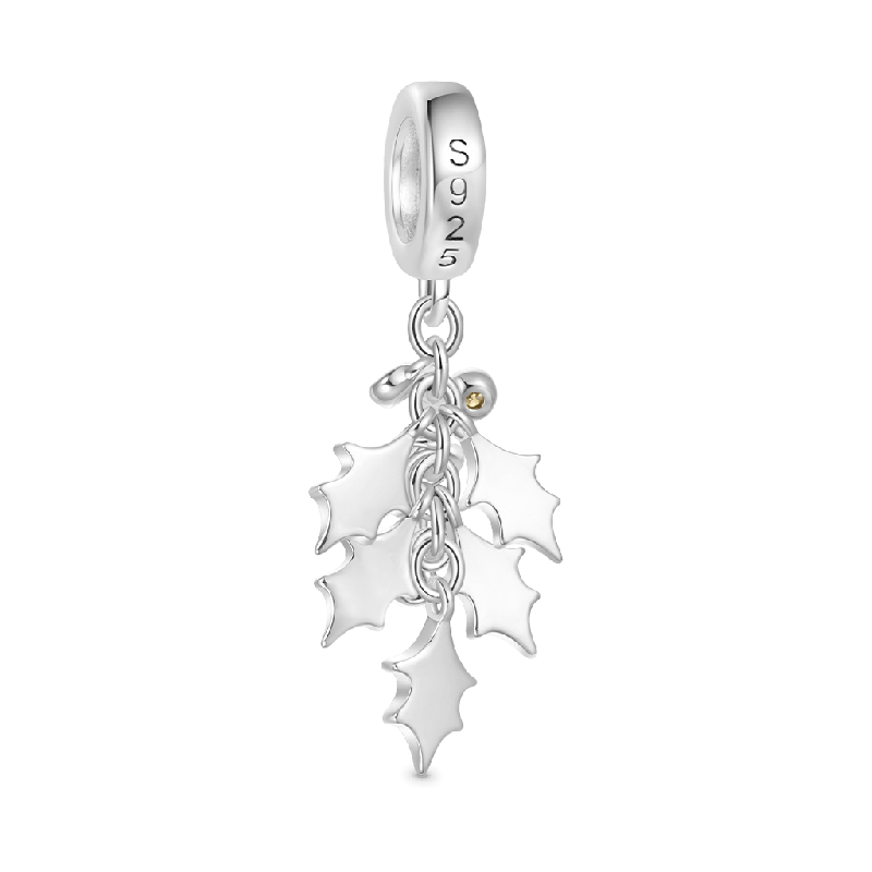 Christmas Green Holly Berries Pendant