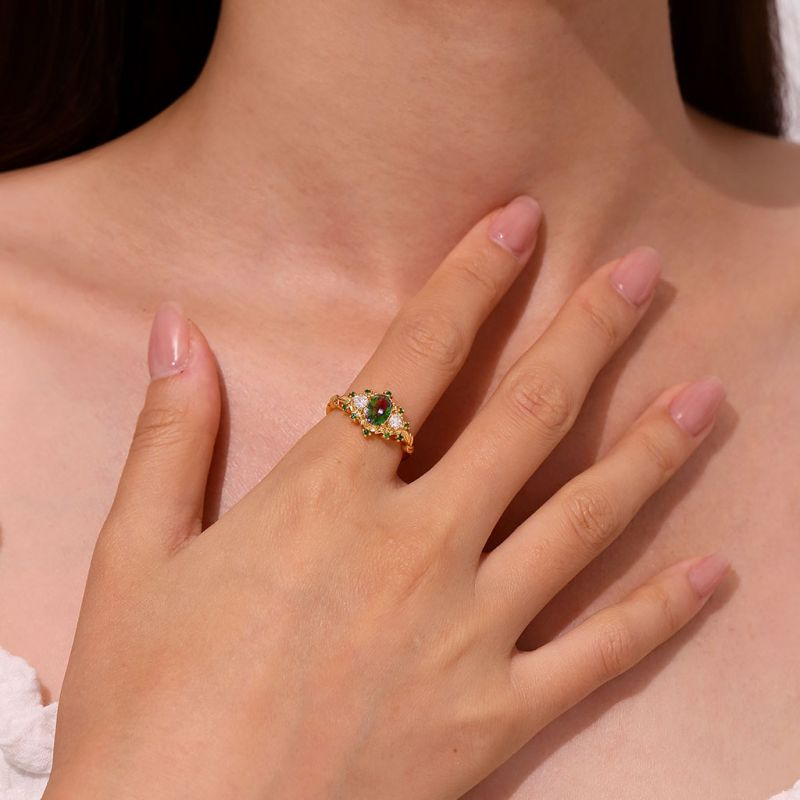 Secret Garden Teal Oval Ring