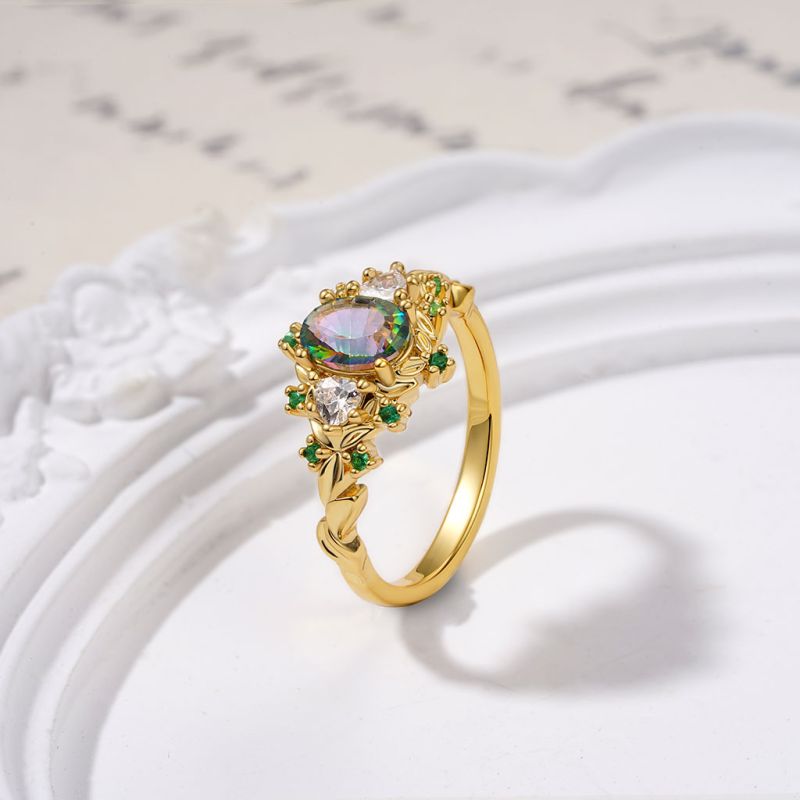 Secret Garden Teal Oval Ring