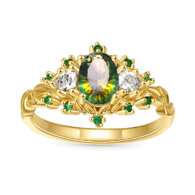 Secret Garden Teal Oval Ring