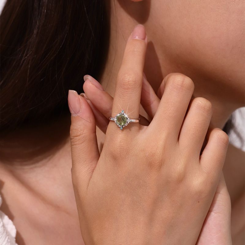 Green Rutilated Quartz Ring