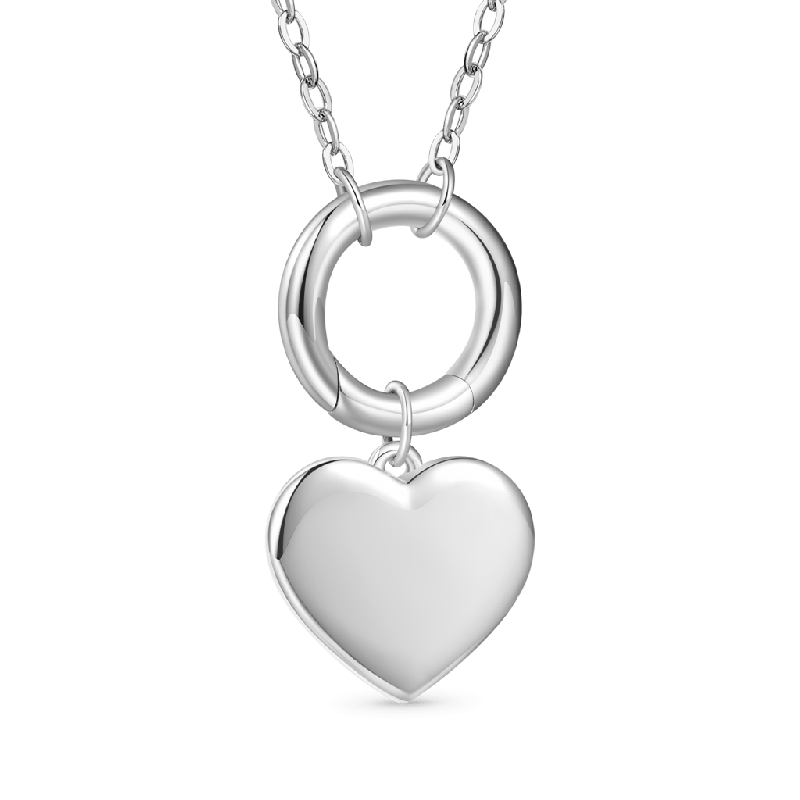Circle Clasp Heart Necklace