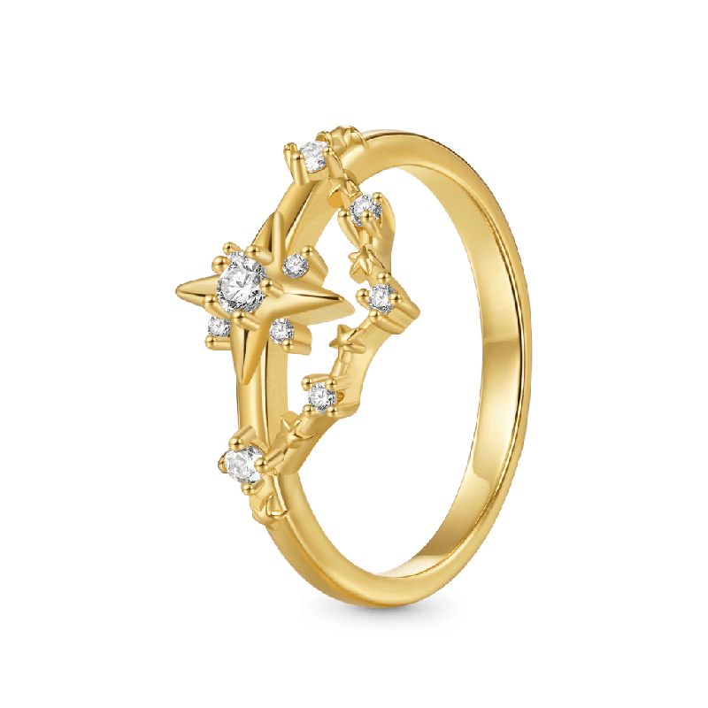 18K Gold Plated Astra Diamond Ring