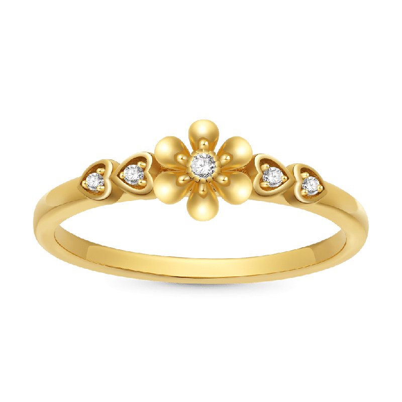 Flower Love Band Ring