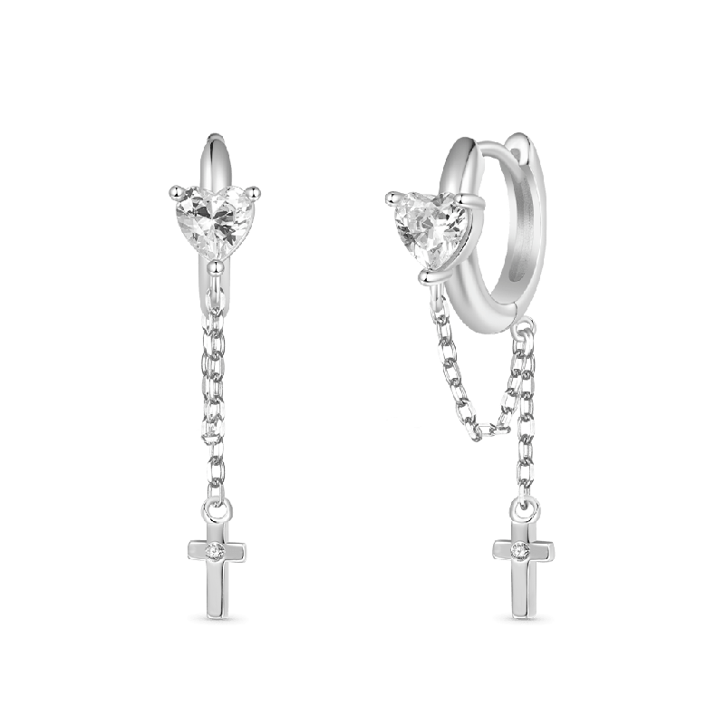 Elegant Tassel Cross Earrings