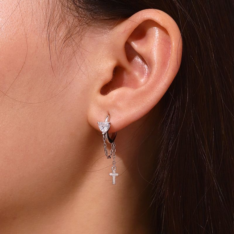 Elegant Tassel Cross Earrings