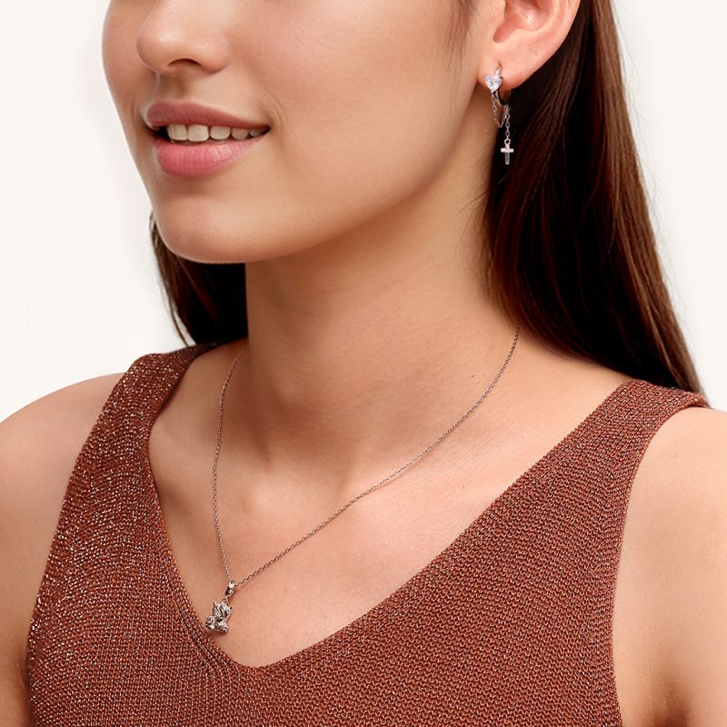 Elegant Tassel Cross Earrings