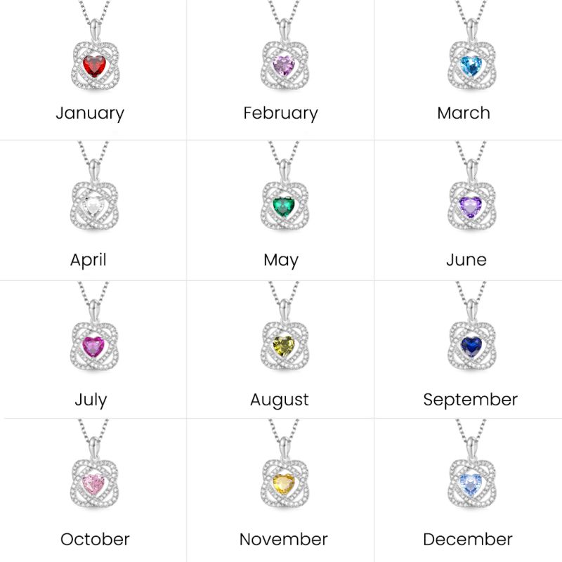 Celtic Heart Birthstone Necklace