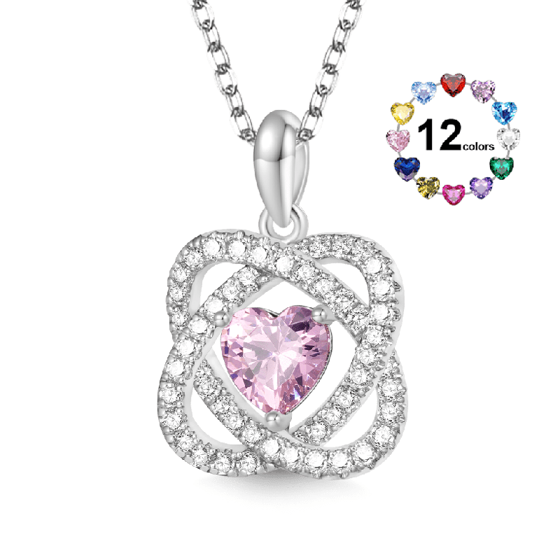 Celtic Heart Birthstone Necklace