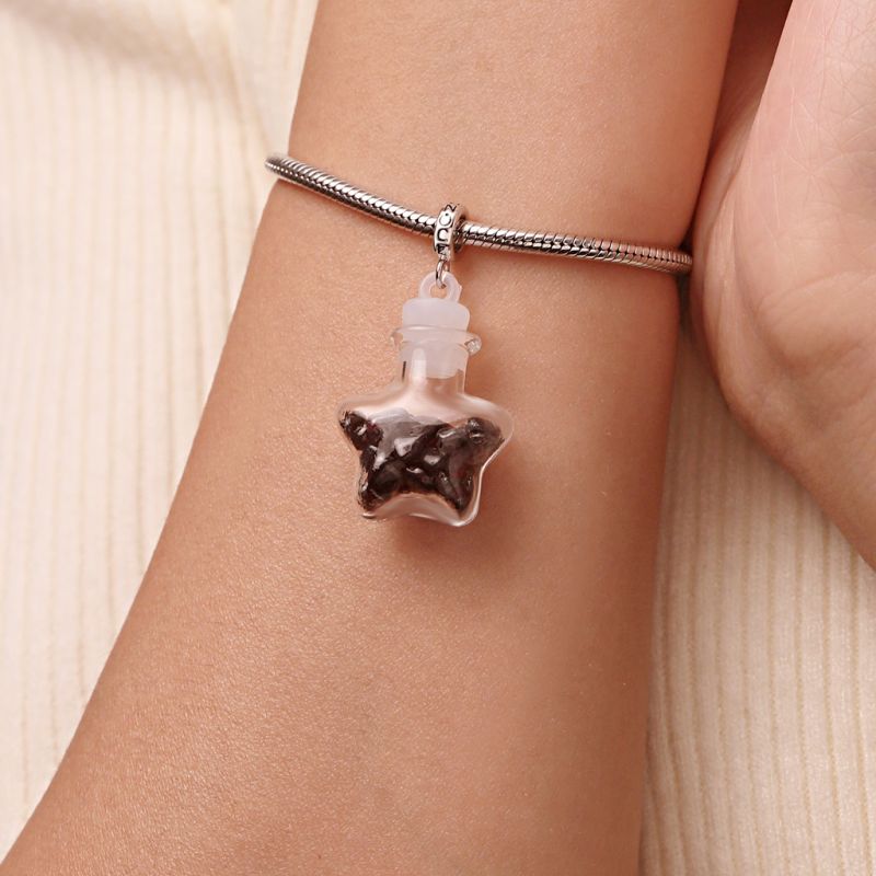 Natural Garnet Star Bottle Pendant