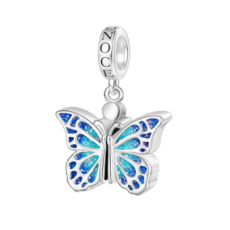 Blue Butterfly Vibrating Wings Pendant