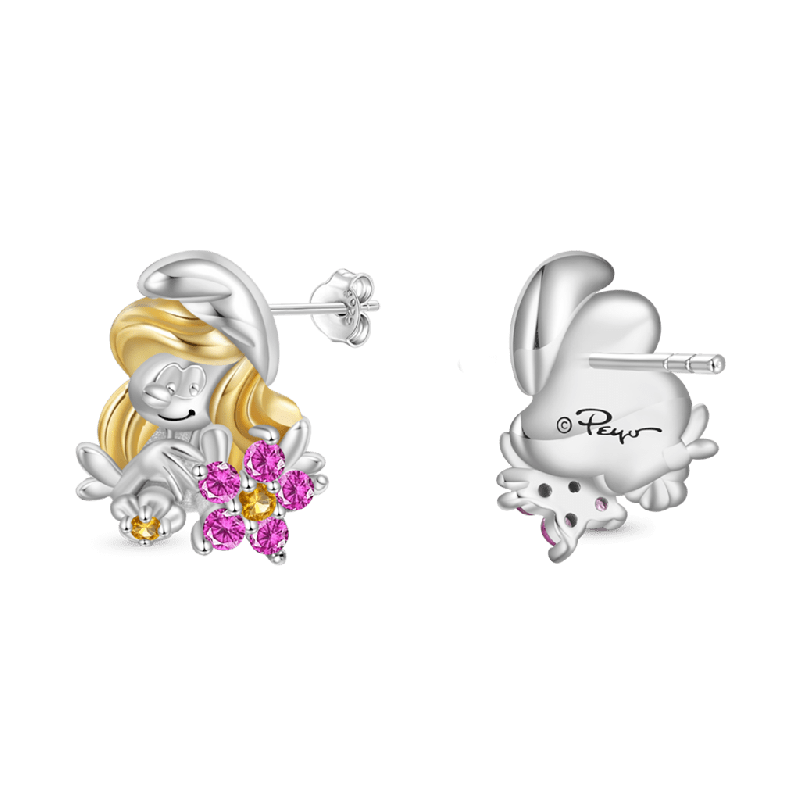 Sweet Cute Smurfette Stud Earrings