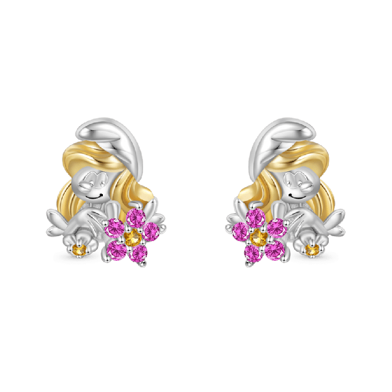 Sweet Cute Smurfette Stud Earrings