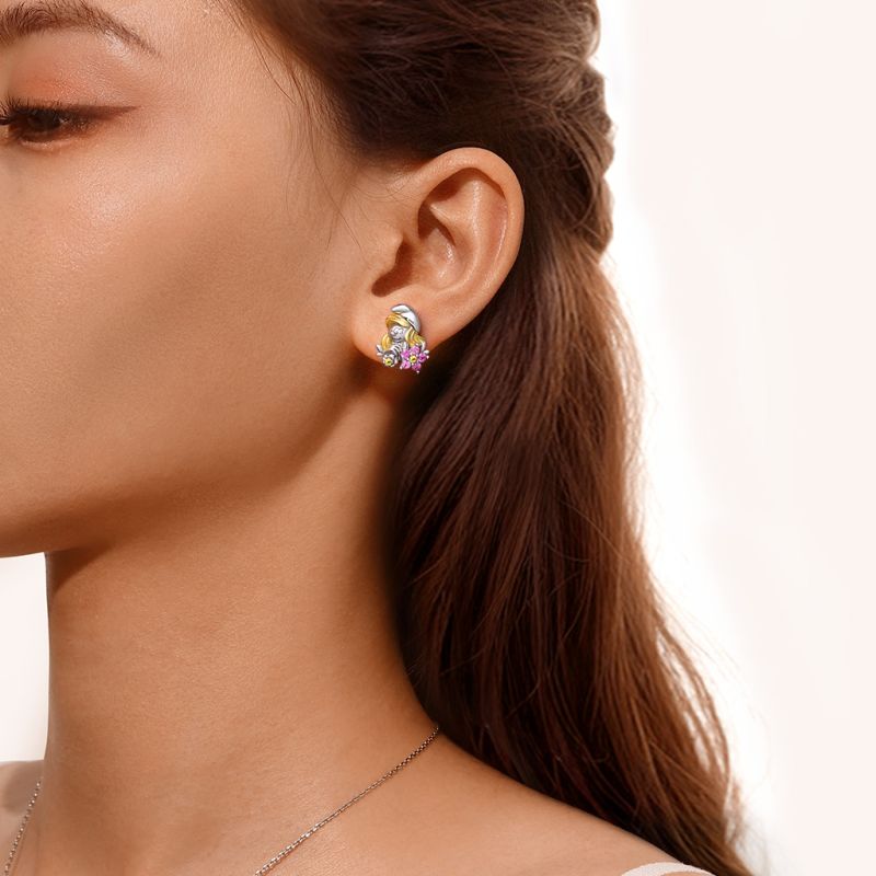 Sweet Cute Smurfette Stud Earrings