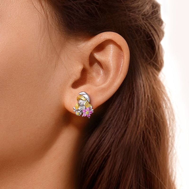 Sweet Cute Smurfette Stud Earrings