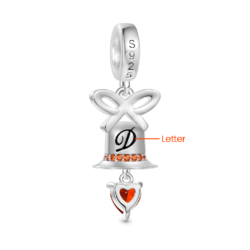 Christmas Heart Bell Pendant