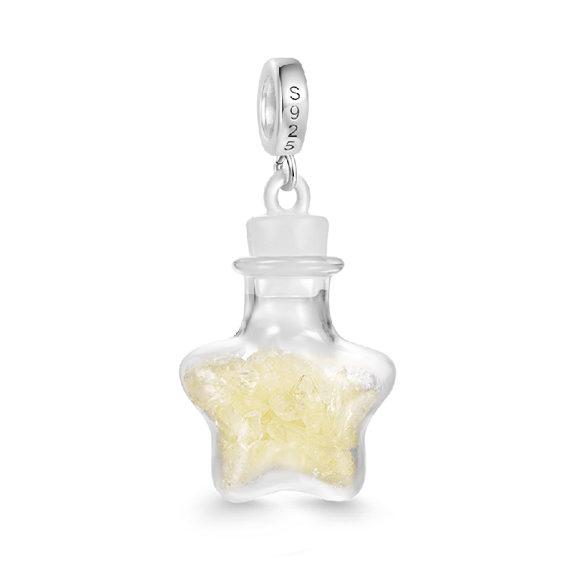 Yellow Crystal Glass Bottle Pendant