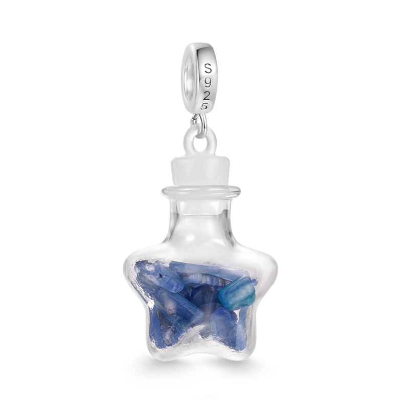 Blue Crystal Glass Bottle Pendant