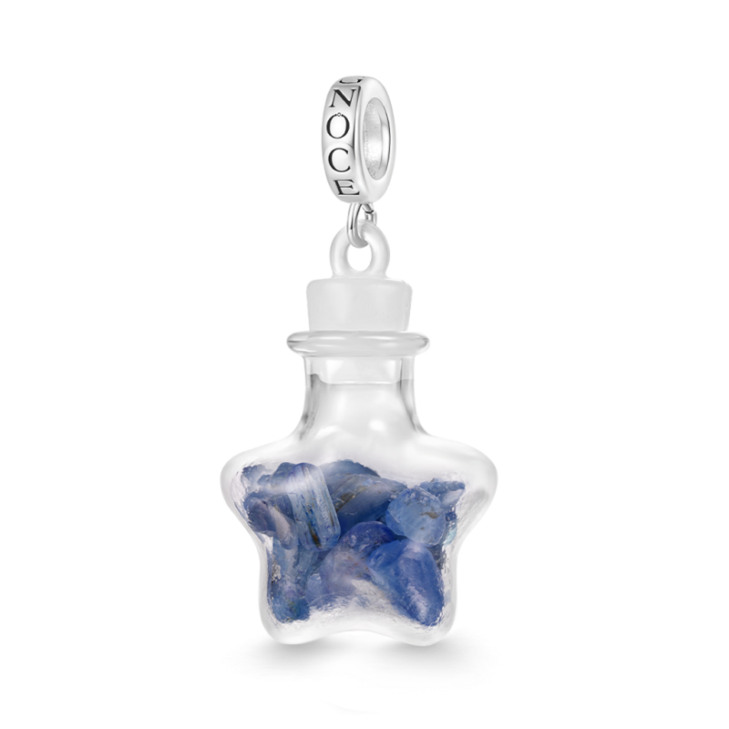 Blue Crystal Glass Bottle Pendant
