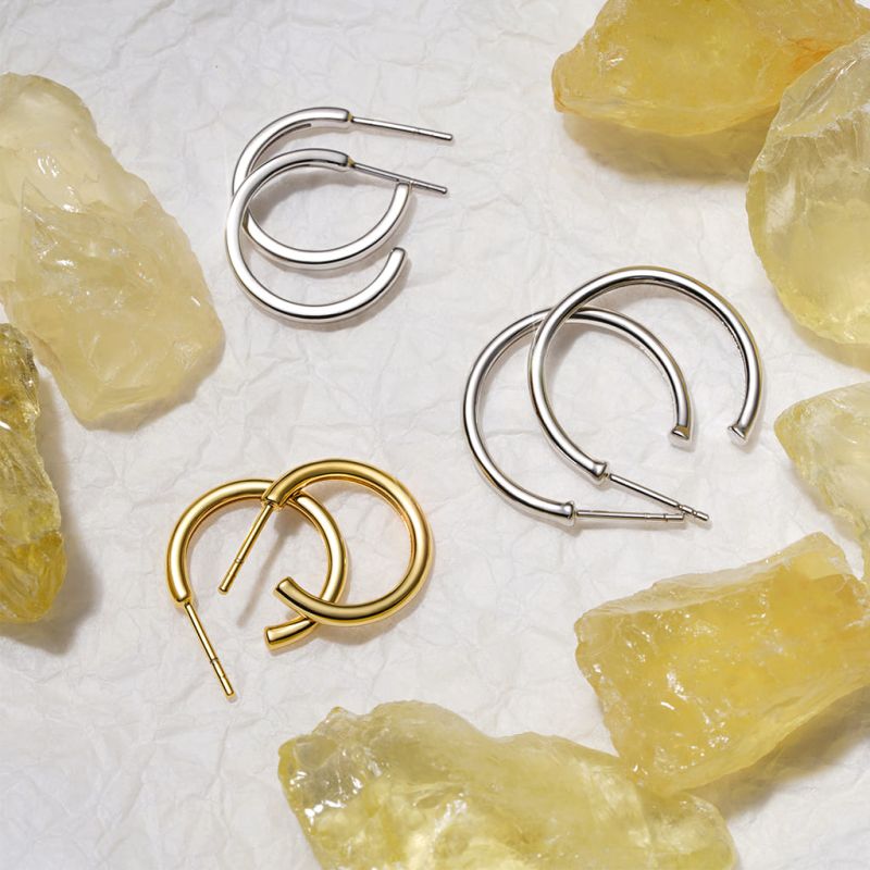 Round Tube Hoop Earrings