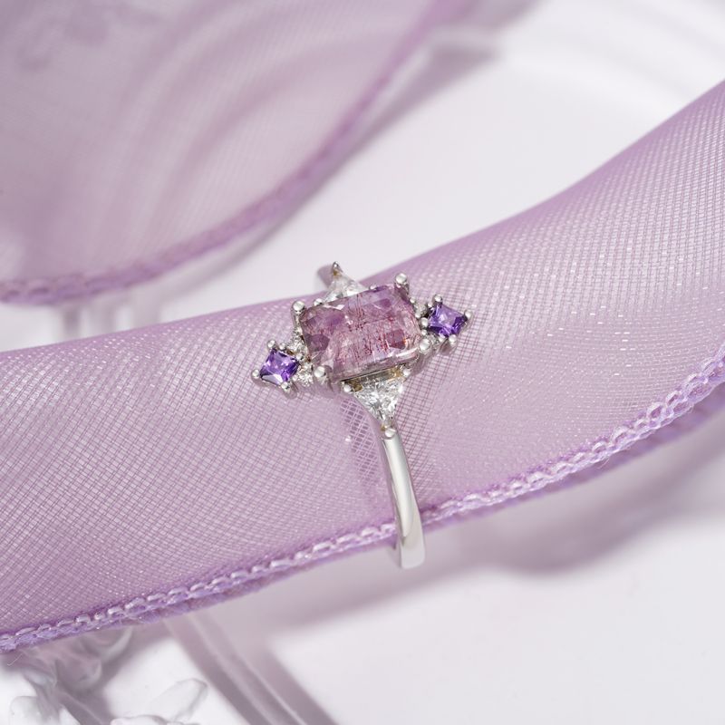 Purple Square-cut Ring