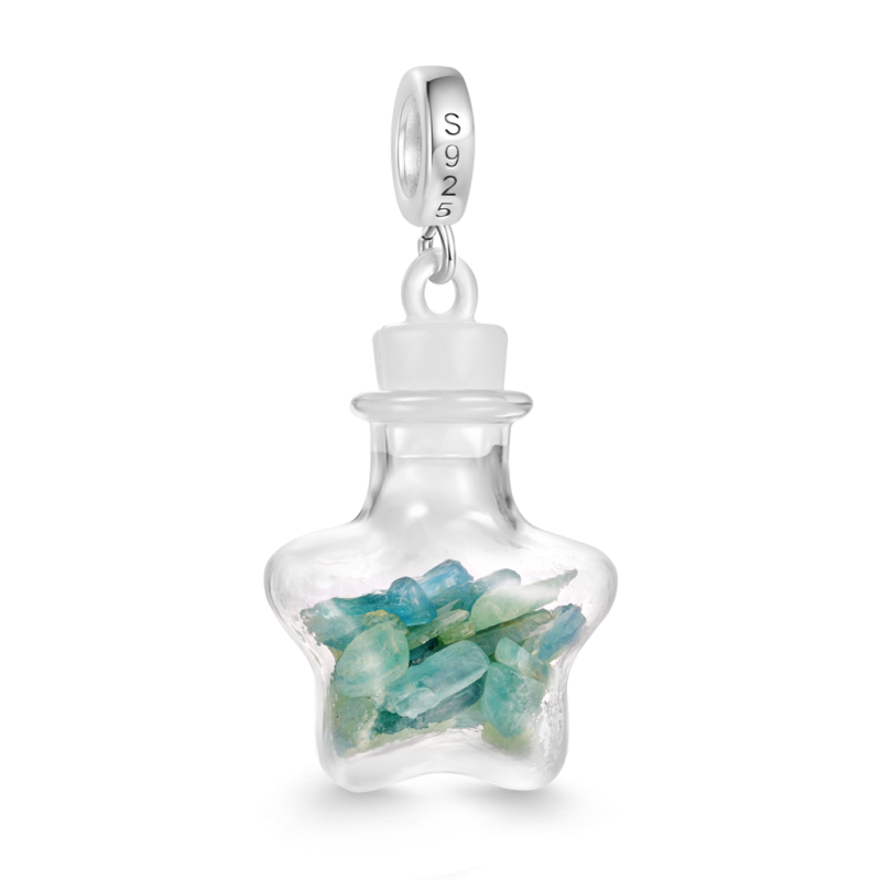 Green Emerald Glass Bottle Pendant