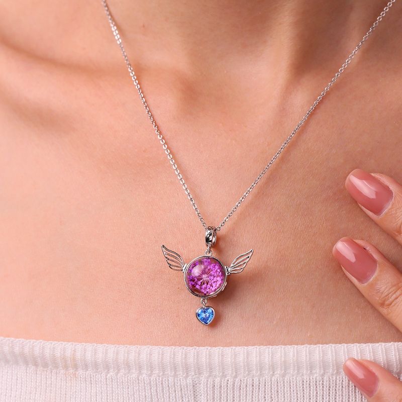 Preserved Flower Wings Pendant
