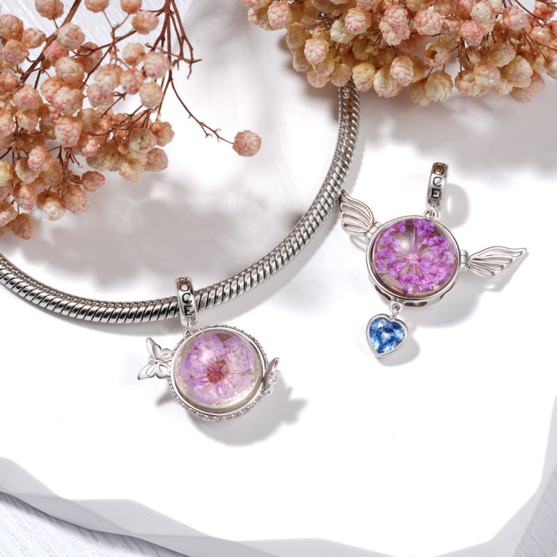 Preserved Flower Wings Pendant