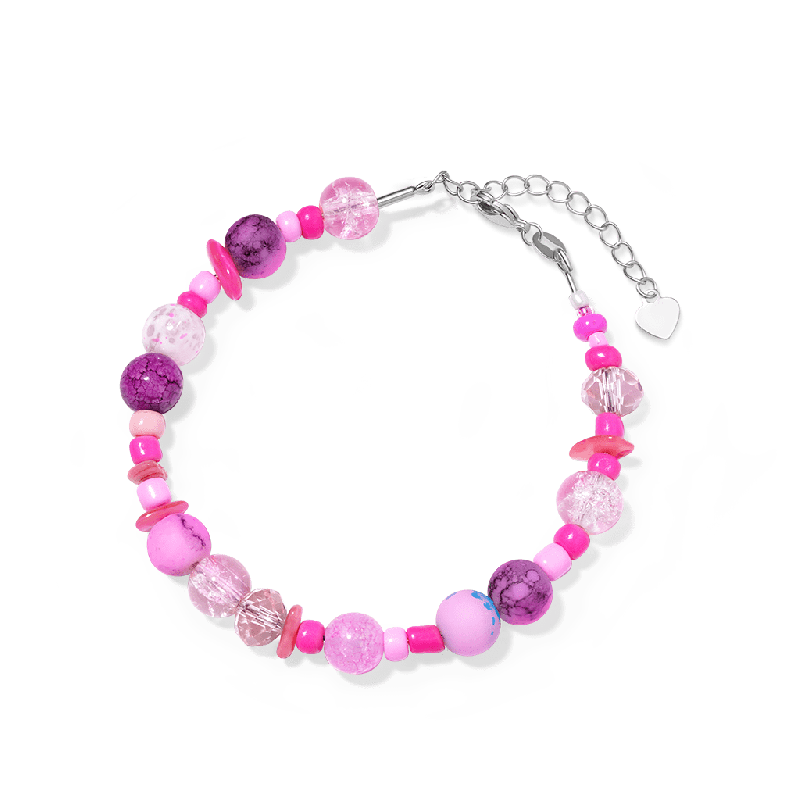 Pink Cracked Beaded Bracelet