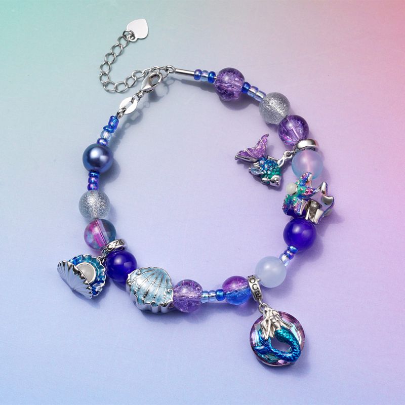 Blue Galaxy Beaded Bracelet