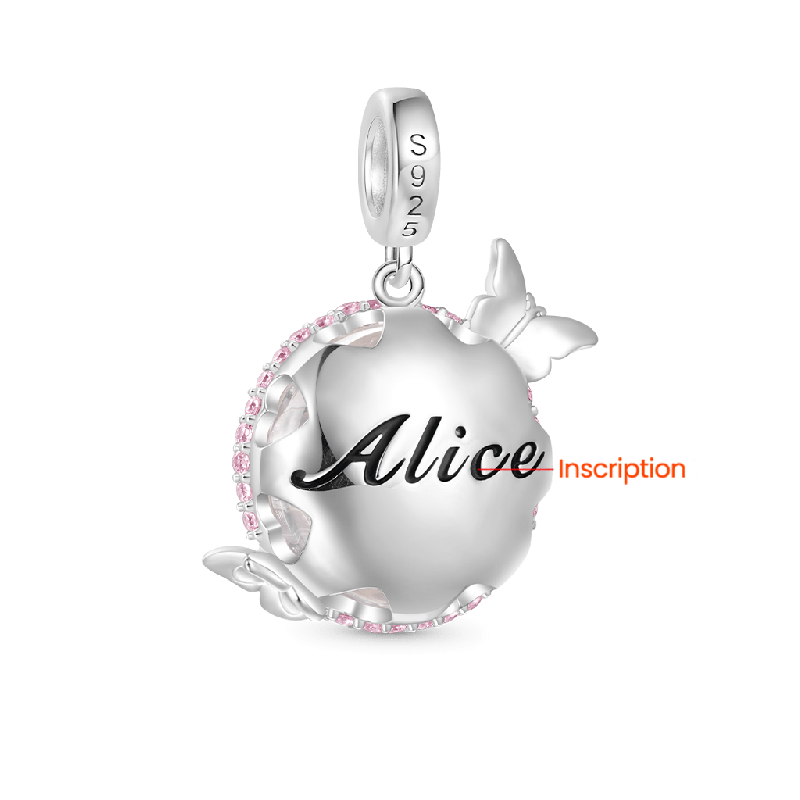 Preserved Flower Butterfly Pendant
