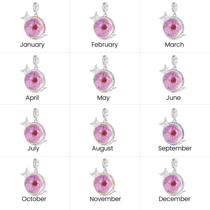 Preserved Flower Butterfly Pendant