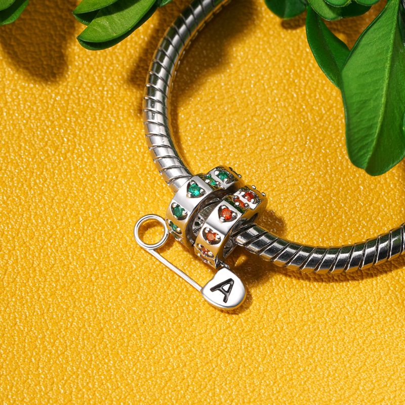 Personalized Pin Heart Charm