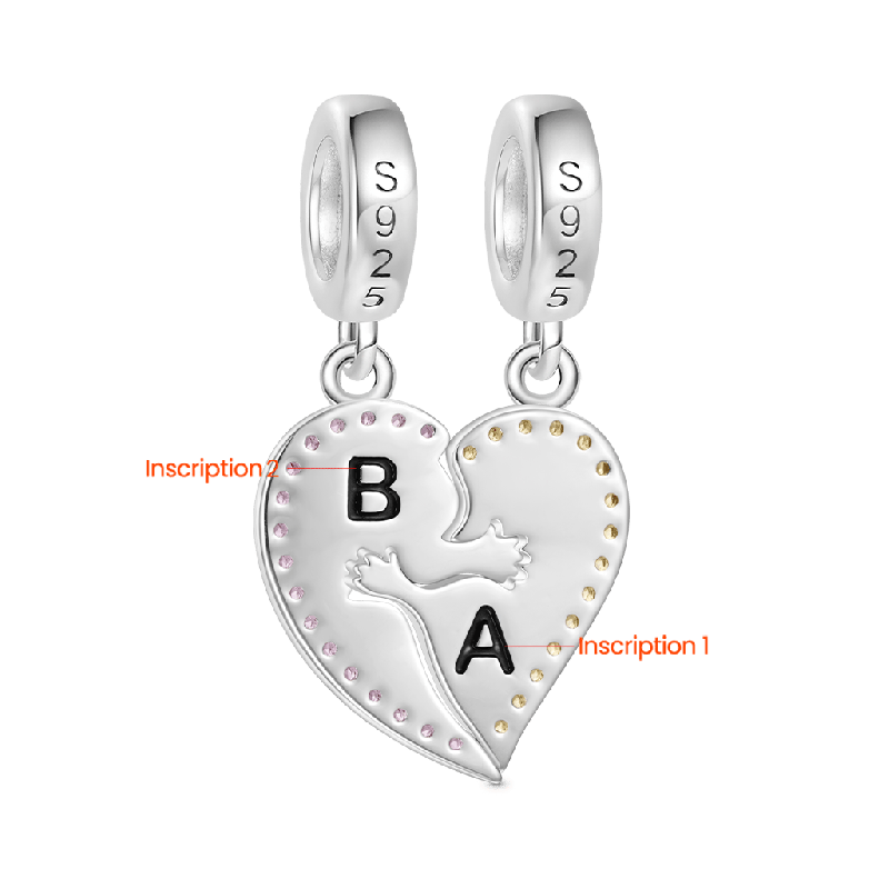 Personalized Hug Stitched Heart Pendant