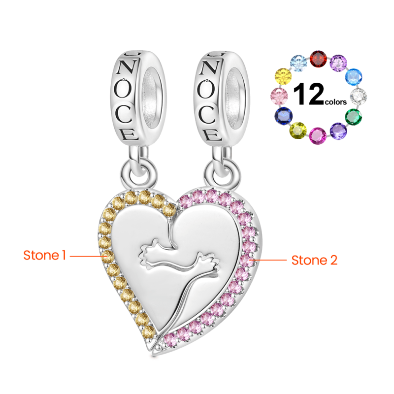 Personalized Hug Stitched Heart Pendant