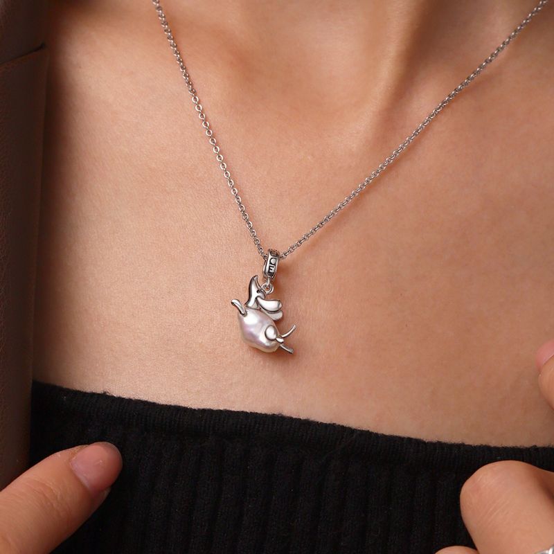 Irregular Pearl Dachshund Pendant