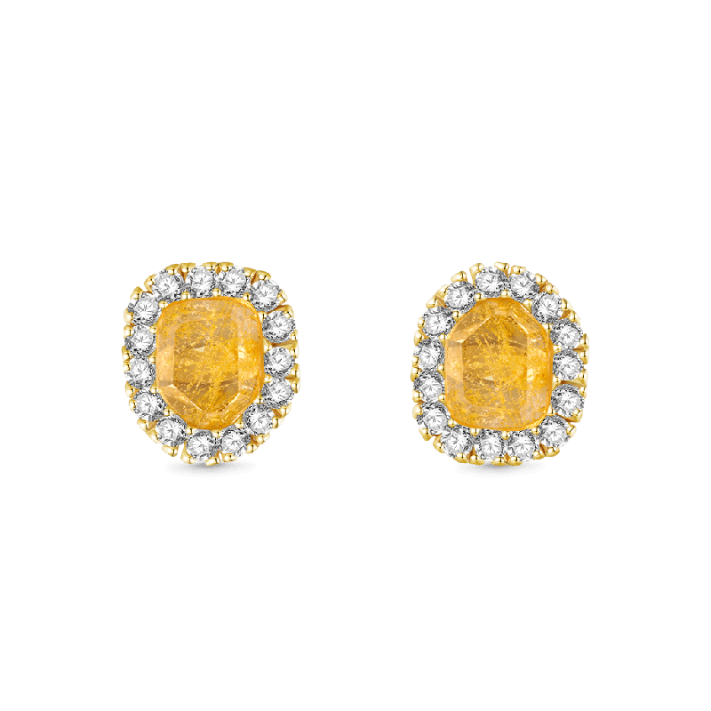 Gold Rutilated Quartz Earrings