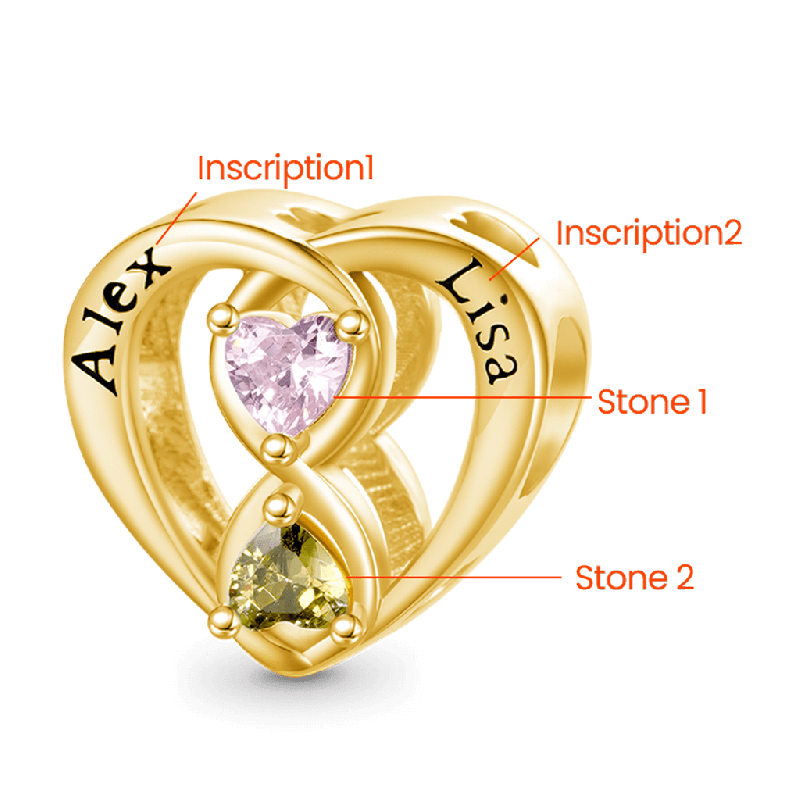 Gold Plated Infinite Love Couple Charm