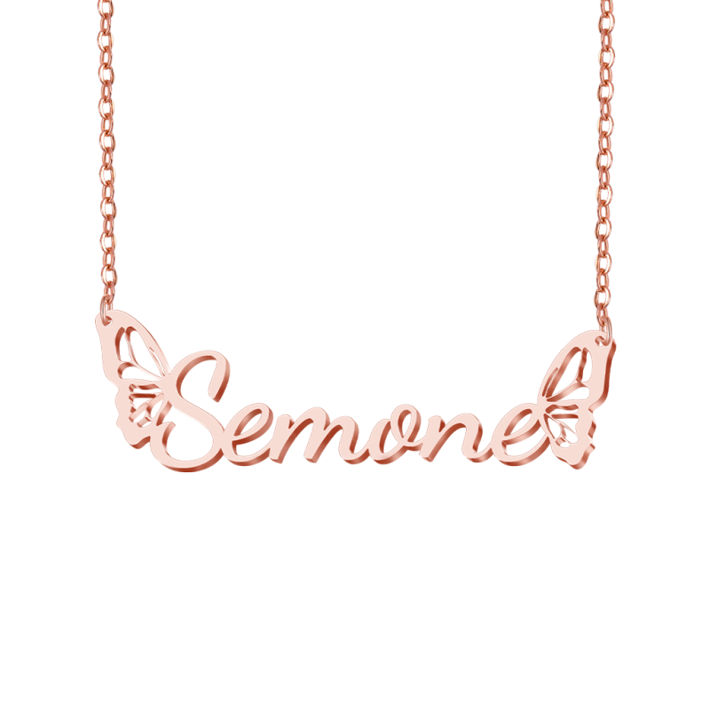 Exquisite Butterfly Wings Name Necklace