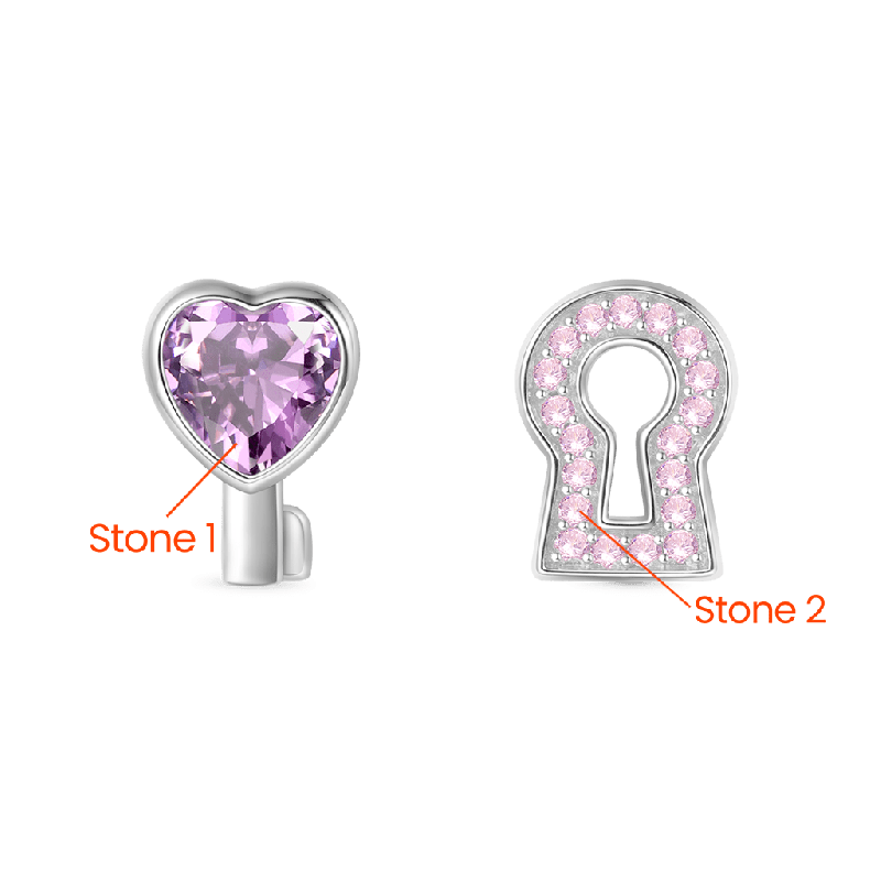 Love Edge Key Lock Earrings