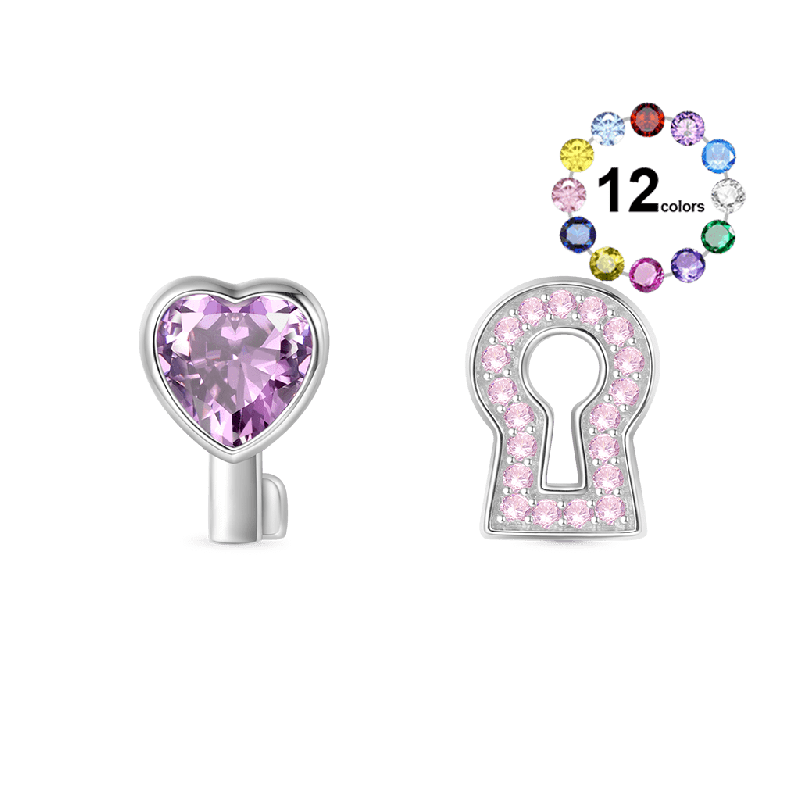 Love Edge Key Lock Earrings
