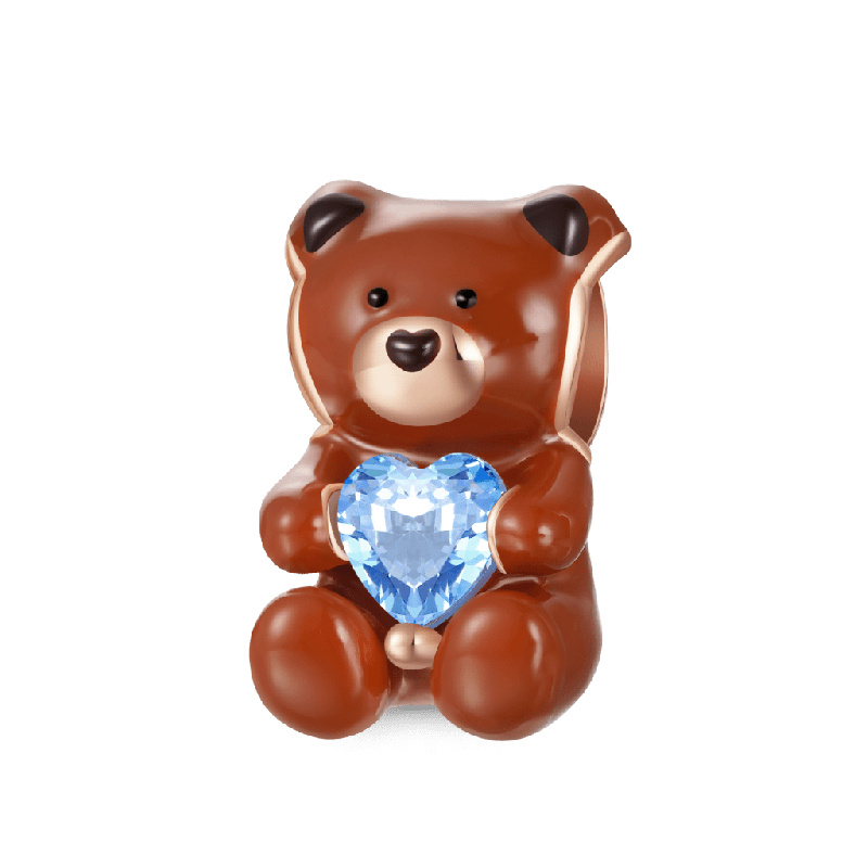 Bear Embraces Heart Charm