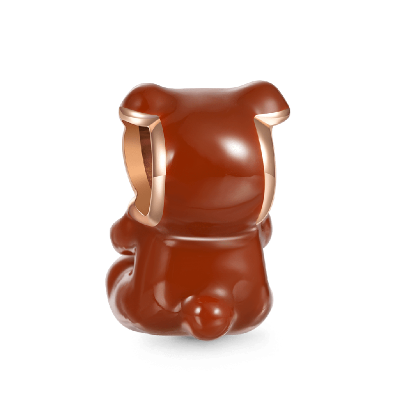Bear Embraces Heart Charm