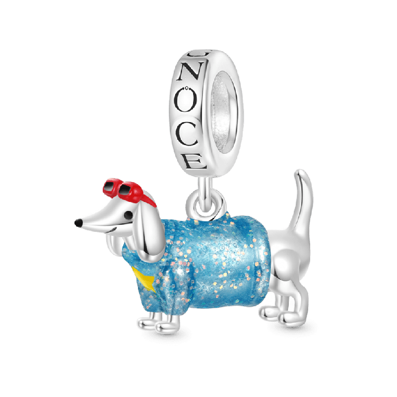 Blue Dachshund Pendant
