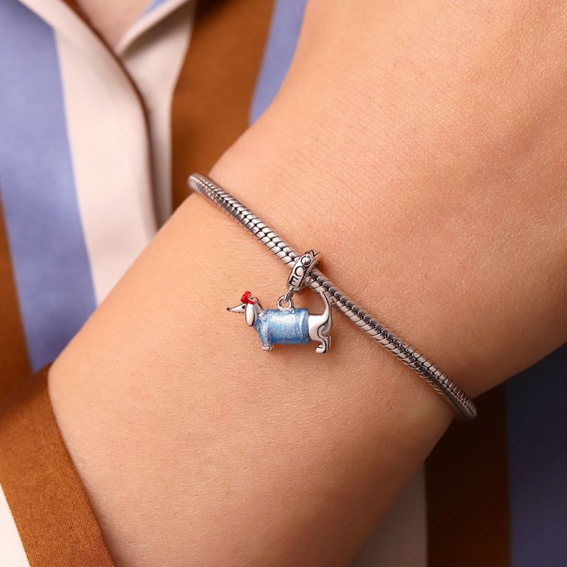Blue Dachshund Pendant
