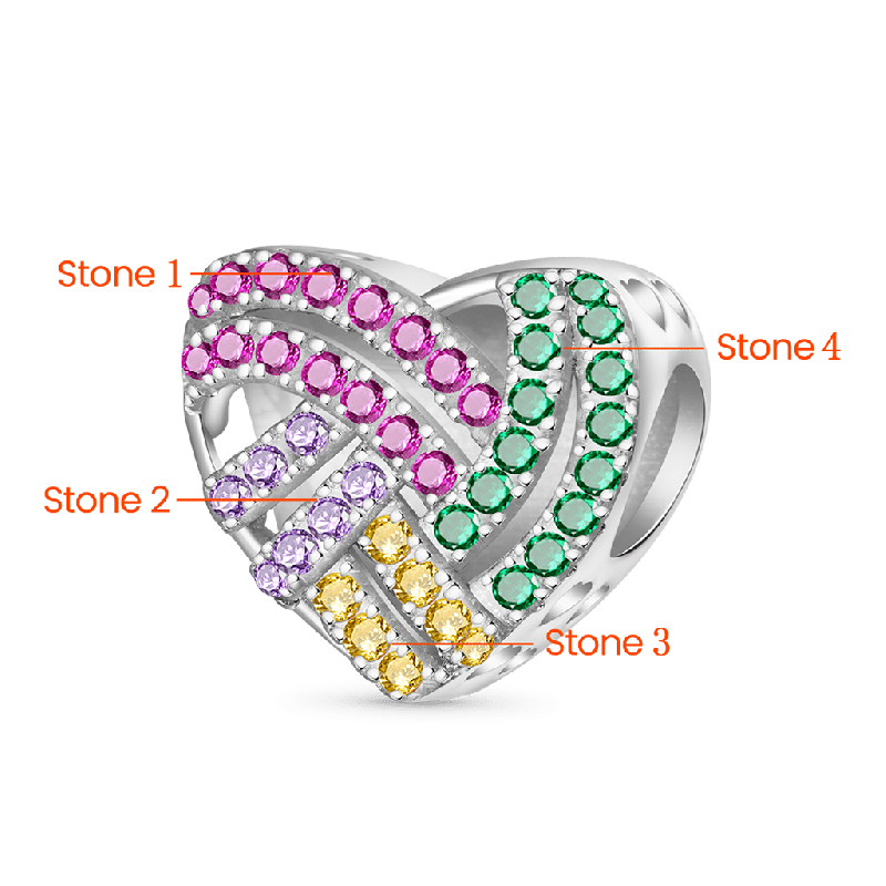 Color CZ Brilliant Heart Charm