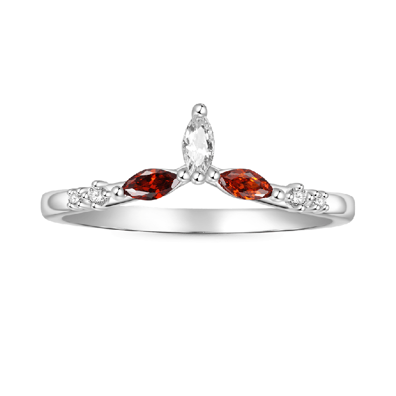 Red Garnet Kite Rings