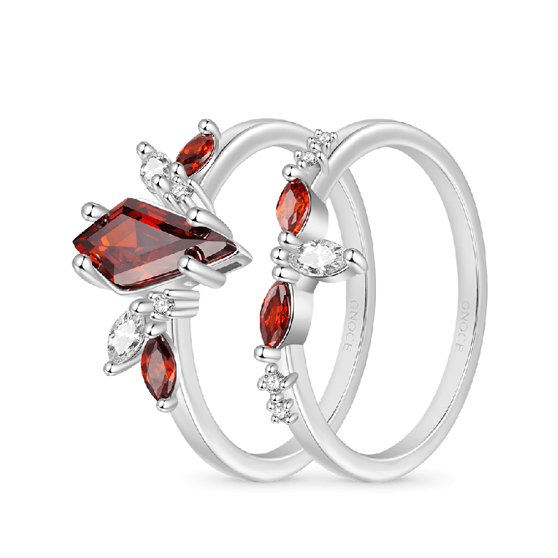 Red Garnet Kite Rings